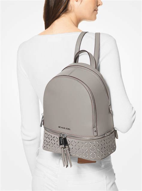 michael kors rhea medium embellished leather backpack|Michael Kors signature backpack.